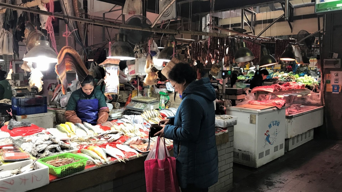田子坊の横にある市場