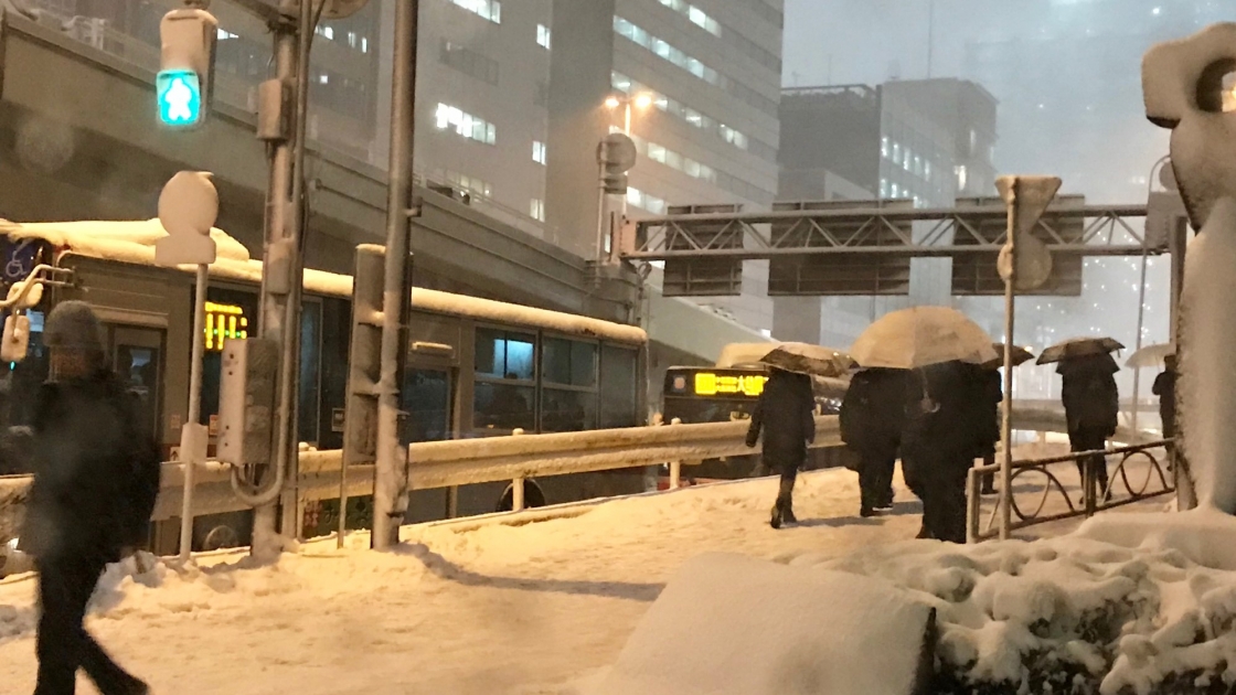 国道246沿いの雪景色