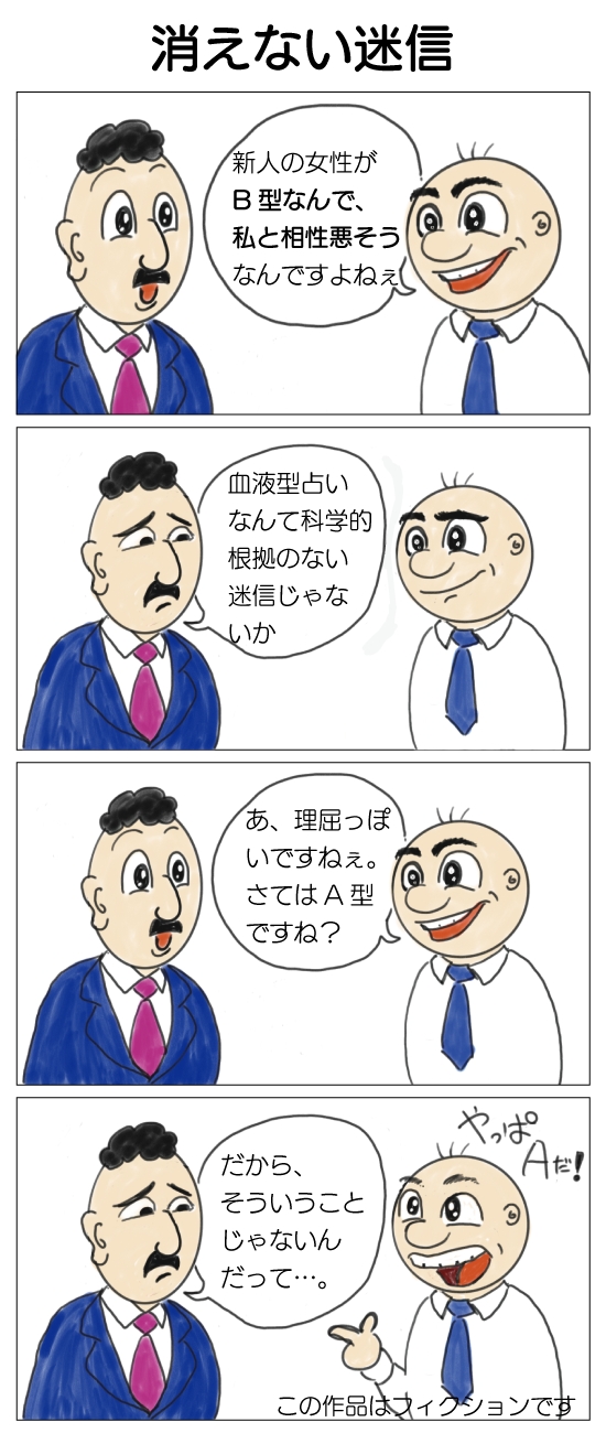 血液型占いを信じる人と信じない人