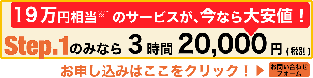 19万円相当のコンサルサービスが今ならわずか2万円